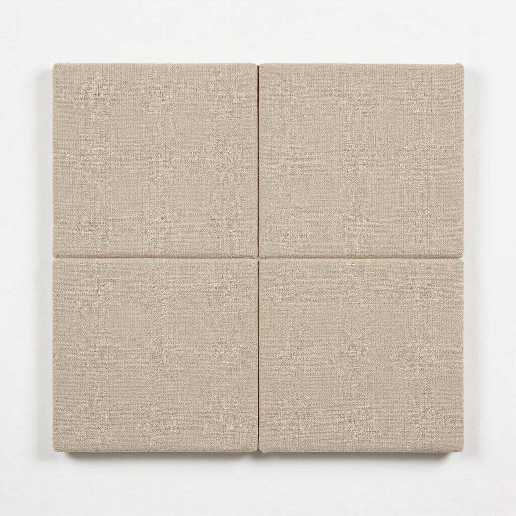 Archival gallery photography of a sculptural textile piece, close-up of texture, neutral studio daylight, clean white ba